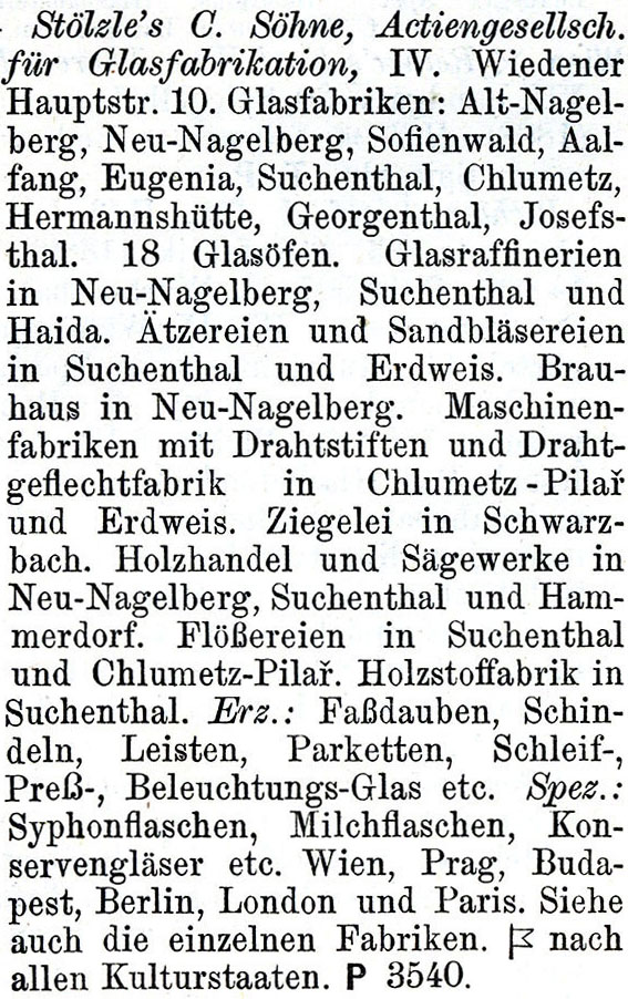 Stölzle - Hanel 1910