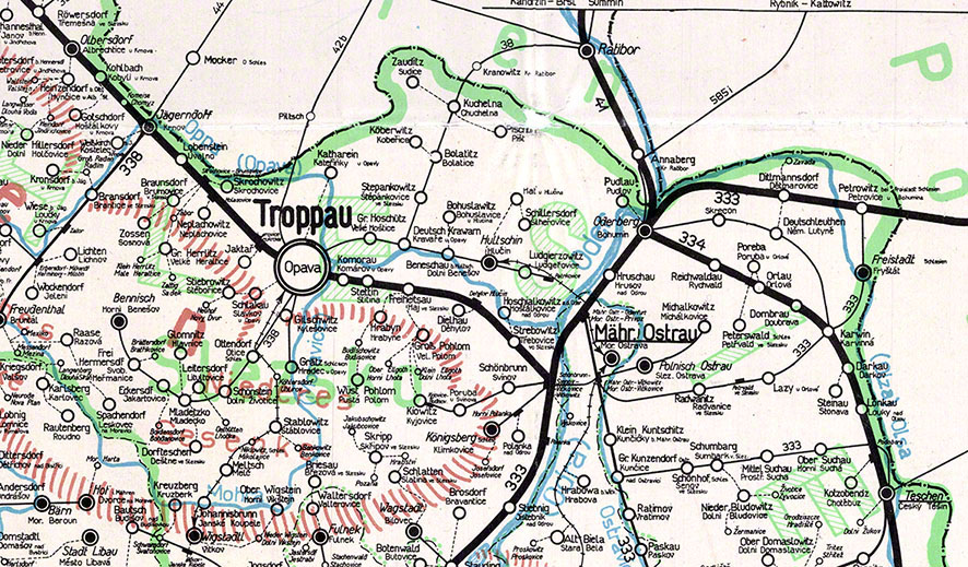 Postverkehrskarte Troppau