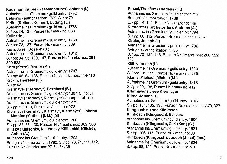 Markenlexikon 5 Punzen 1781-1822