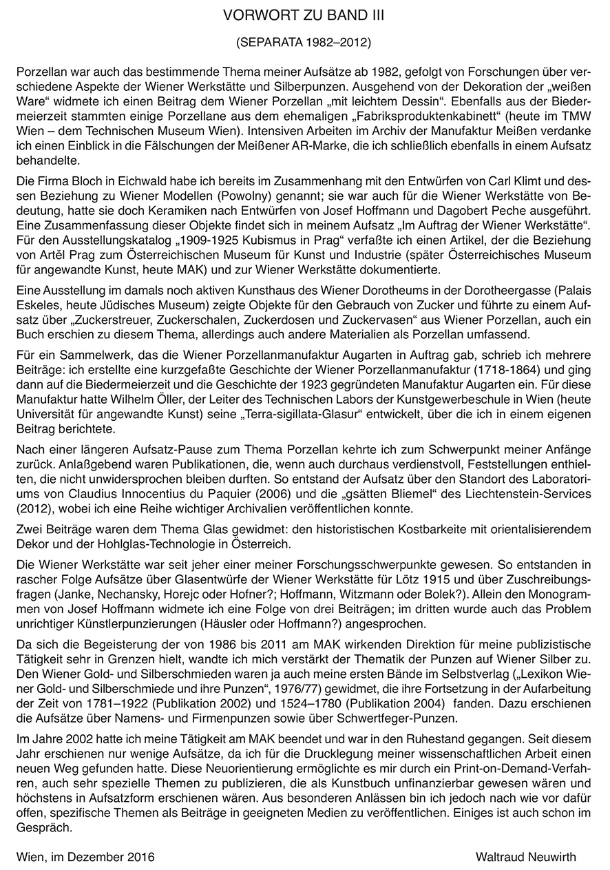 Neuwirth Separata Band III Vorwort
